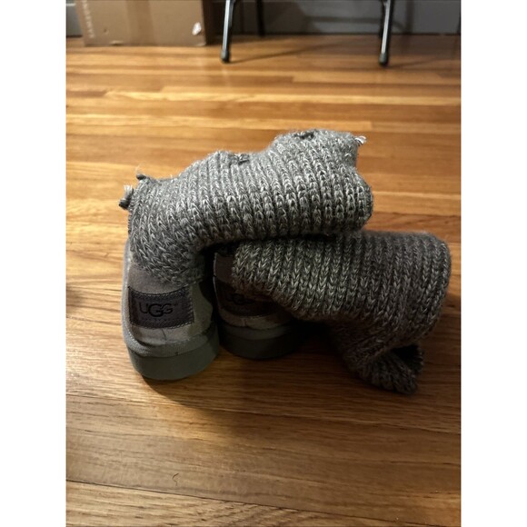 Ugg Womens Classic Cardy Tall Knit Sweater Boots Pull On Fold Over 5819, 5 NICE! - Picture 2 of 8